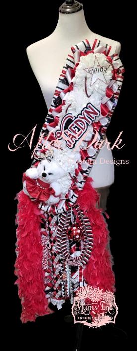 Red luxury sash homecoming mum